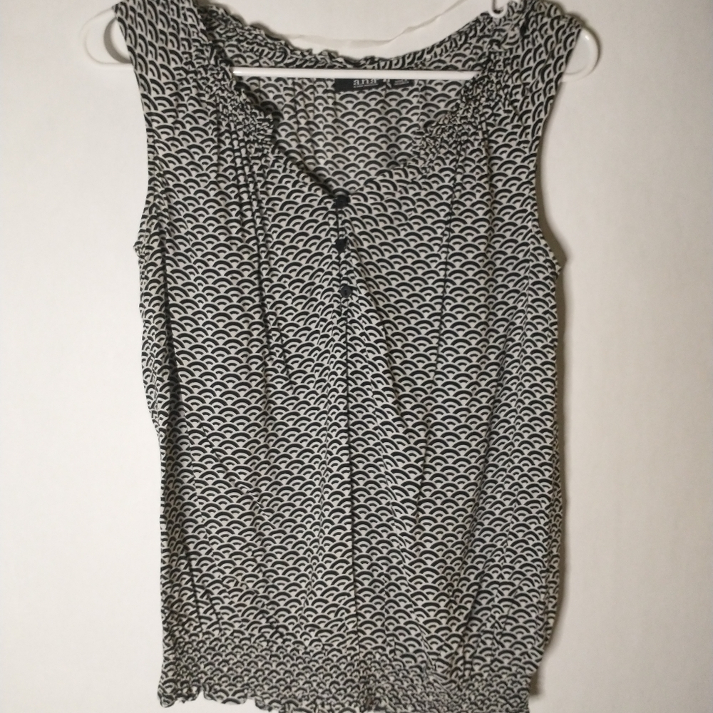 a.n.a. sleeveless rainbow printed top size small